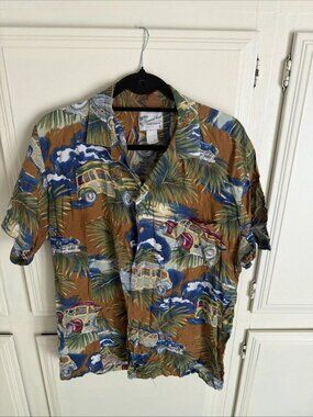 VTG DIAMOND HEAD Sportswear Aloha Hawaiian Floral Auto Shirt Men’s Large